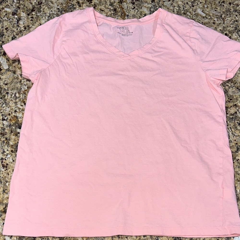 Time and Tru Light Pink V-Neck Tee